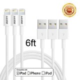 Bestfy(TM)3Pack 6FT Extra Long 8pin to USB Sync Data and Charging Cable Cord for iPhone 6/6 Plus/6s/6s Plus, iPhone 5 5c 5s, iPad and iPod (White)