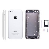 iPhone 5c Housing, Universal Buying(TM) DIY Hybrid Metal Battery Housing Door Back Cover Mobile Phone Housing Cell Phone Replacements (White)