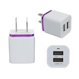 Home Travel USB Wall Charger - Dual [Purple] USB Wall Charger [Dual Port] by tekSonic® - Universal AC USB Dual Wall horse for iPhone 6, 5, 5c, 5s, Android, Samsung Galaxy, HTC, Apple, iPad, iPod and many more (Purple)