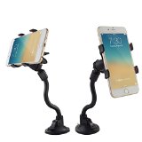 [UPDATE VERSION]Car Mount,Ipow Long Arm Universal Windshield Dashboard Cell Phone Holder with Strong Suction Cup and X Clamp for iPhone 6 Plus/6 5 4 Samsung Galaxy S6 Edge/s6 S5 S4 S3 Note Nexus Etc