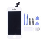 iPhone 5S LCD Screen, SZHSR LCD Display Digitizer Touch Screen Replacement Assembly Spare Parts Complete with HD Screen Protector Film for iPhone 5S LCD White [Ships from USA]