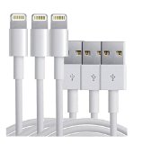iPhone Charger – USB Cable to Apple Lightning 8 Pin Connector Cord [3 Pack / 3 Ft] for Syncing and Charging iPhone 6S [MFI Certified]
