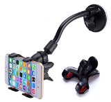 Car Mount CINEYO(TM) Universal cell phone car mount for all Smartphones including iPhone 6s Plus 6s 5s 5c, Samsung Galaxy S6 Edge Plus S6 S5 S4, Note 5 4 3, Google Nexus 5 4, LG G4, (Long-Black)