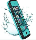 HESGI Waterproof Protection Case Cover for Apple Iphone 5C, Aqua Blue