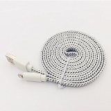 Vlove®iphone charger lightning 8pin to USB Extended Extra 10ft Long Noodle Flat Data Sync and Charing cable Charger Power Cord Wire Multi Color for iPhone 5 5s 5C iPhone 6 iPhone 6 plus (white)