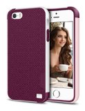 iPhone 5s Case, LoHi Apple Slim Case Bumper Shockproof Anti-Scratch Shell Soft Premium Dual Color TPU Cover for iPhone 5s (Wine Red)