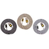 3PK 1.5M Braided Lightning Sync Charger Cable w/ LED Light Indicator - iPhone 6, 6S, 6S+