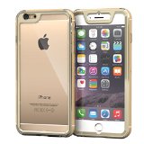 iPhone 6s Plus Case, Apple iPhone 6s Plus, rooCASE [Gelledge] 360 Complete Coverage Full Body Slim Fit Protective [Clear Back Panel] [3H Built In Screen Protector] Cover Case iPhone 6 - Fossil Gold