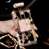 Sasa(TM)iPhone 6Plus/6S Plus Case ,3D Handmade Luxury Elegant Bling Diamond Crystal Lovely Daisy Flower Perfume Bottle Shaped Chain Handbag Case Cover for iPhone 6Plus/6S Plus (5.5inch) (Pink)