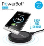 PowerBot PB1020 Qi Enabled Wireless Charger with Micro USB Cable for Smartphones & Tablets – Black