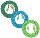 6ft High Quality Lighting Cord Hi-Speed Braided Lightning Cable for iPhone 6s, 6, 6 Plus, 6S Plus (teal blu grn)