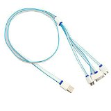 Newsunshine Blue 1m 4 in 1 USB Charger Cable for iPhone 6 Plus 6 5S 5 iPad Air Samsung Galaxy S6 S5 Note 4 5 iPad Mini iPad Air 2 Android Smart Phones