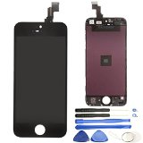 Comfine Replacement for Apple iPhone 5C LCD Display Screen and Digitizer Touch Panel Assembly with Front Frame, No Small Component, Black (Repair Tools Included)