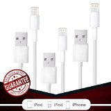 Fierce Cables® 3PACK 6FT 8 pin USB Lightning Cables Charger Cord iPhone 6s Plus 6 Plus 6s 6 5s 5 iPad Air 2 iPad Mini [iOS 9 Compatible]