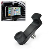 Universal Car Air Vent Mobile Phone Mount Holder Dock compatible with iPhone 6/5S/5C/4s, Samsung Galaxy Note 2/3/4 Galaxy S5, S4, S3, LG G3 G2, HTC One M7 M8, Nokia Lumia, Nexus 4/5, Blackberry and other smartphones (Black)
