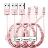 Dreo® Lightning Cable [Rose Gold] 3 Pack [MFI Apple Certified] 3ft 8 Pin to USB SYNC Cable Charger Cord for Apple iPhone 5/5s/5c/5se,6/6s,6/6s Plus,iPod,iPad Mini,iPad,iPad Air