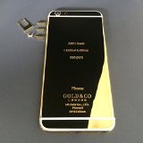Rinbers New iPhone 6 Plus 5.5″ 24K 24KT 24CT Limited Edition Mirror Gold/White Stripe Metal Back Cover Battery Housing Middle Frame Bezel Replacement with LOGO&Buttons Kit&Engraved Words&Codes, Ship from the USA