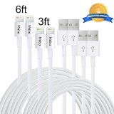 Mribo USB 8pin Lightning Cable for iPhone 6s ,6s plus, 6plus, 5s, 5 iPad Mini, Air, iPad5, iPod 4 Piece (6 Feet / 3 Feet) – White