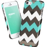 iPhone 5s Case, iPhone 5 Case, ESR Beat Series Chevron Pattern Hard Back Cover Snap on Case for iPhone 5 / 5s (Transparent Mint)