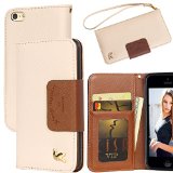 iPhone 5c Case,By HiLDA,Wallet Case,PU Leather Case,Credit Card Holder,Flip Cover Case[Brown] For iPhone 5C Only