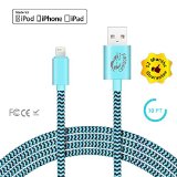 iPhone Charger, Cambond® 10ft Extra Long Durable Nylon Braided iPhone Cable, Apple MFI Certified Lightning Charging Cable Cord, Lightning to USB Cable 8 Pin for iPhone, iPad, iPod (Blue)