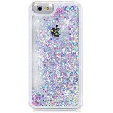 iPhone 6S Case, NSSTAR Liquid Case for iPhone 6S,Case for iPhone 6S,Hard Case for iPhone 6S, Fashion Creative Design Flowing Liquid Floating Luxury Bling Glitter Sparkle Love Heart Hard Case for Apple iPhone 6S (2015)/ iPhone 6 (2014) (Love:Blue+Pink)