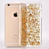 iPhone 6 and Case,doopoo TM iPhone 6S and Case, Luxury Soft Bling Glitter Sparkle Hybrid Bumper Case with Liquid Infused with Glitter and Stars For Iphone 6 plus/Iphone 6S plus- (gold)