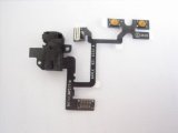 Earphone Headphone Audio Jack with Power Volume Switch Flex Cable Ribbon for Apple Iphone 4G 4 G - Mobile Phone Repair Parts Replacement