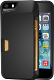 iPhone 5/S/SE Wallet Case - Vault Slim Wallet for iPhone 5/5S/SE by Silk - Protective Card Cover (Midnight Black)