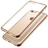 4.7″ ONLY!!! iPhone 6, iPhone 6S case, protective Apple cover, crystal clear, Soft Gel Plating TPU Case, FS 0413 Phone Case (Gold)