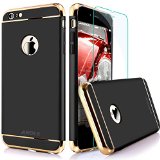 iPhone 6 Case, Anole® Ultra-thin 3 in 1 Anti-Scratch Anti-fingerprint Shockproof Resist Cracking Electroplate Metal Texture Armor PC Hard Back Case Cover & Skin for Apple iPhone 6 4.7 Inch (Black)